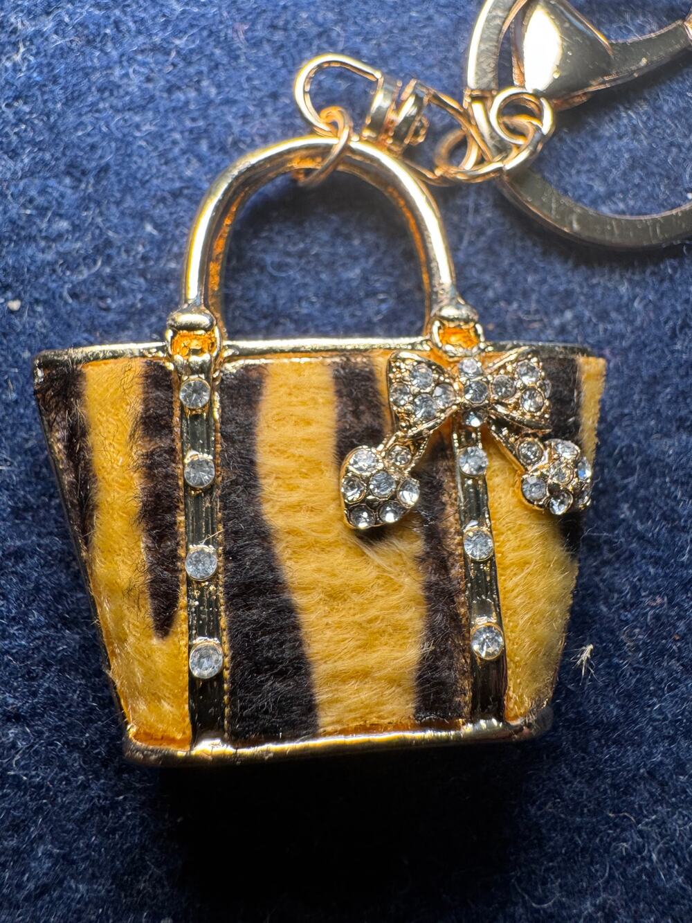 Handbag Rhinestone and Enamel Key Chain